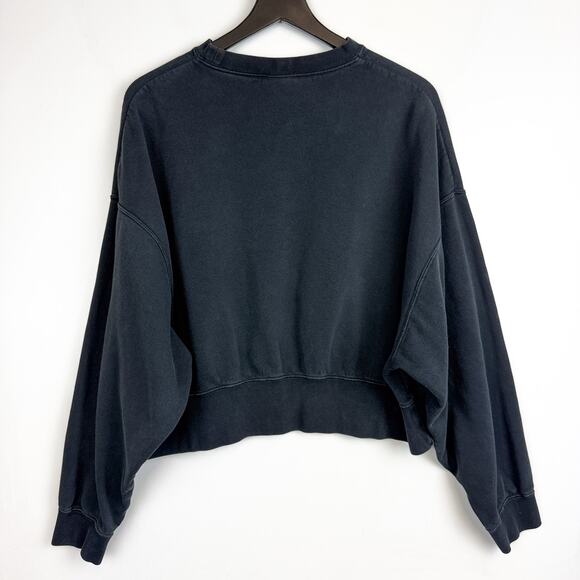 Nike Essentials Crew Fleece Oversized Crop Sweatshirt Black - S - Picture 8 of 11